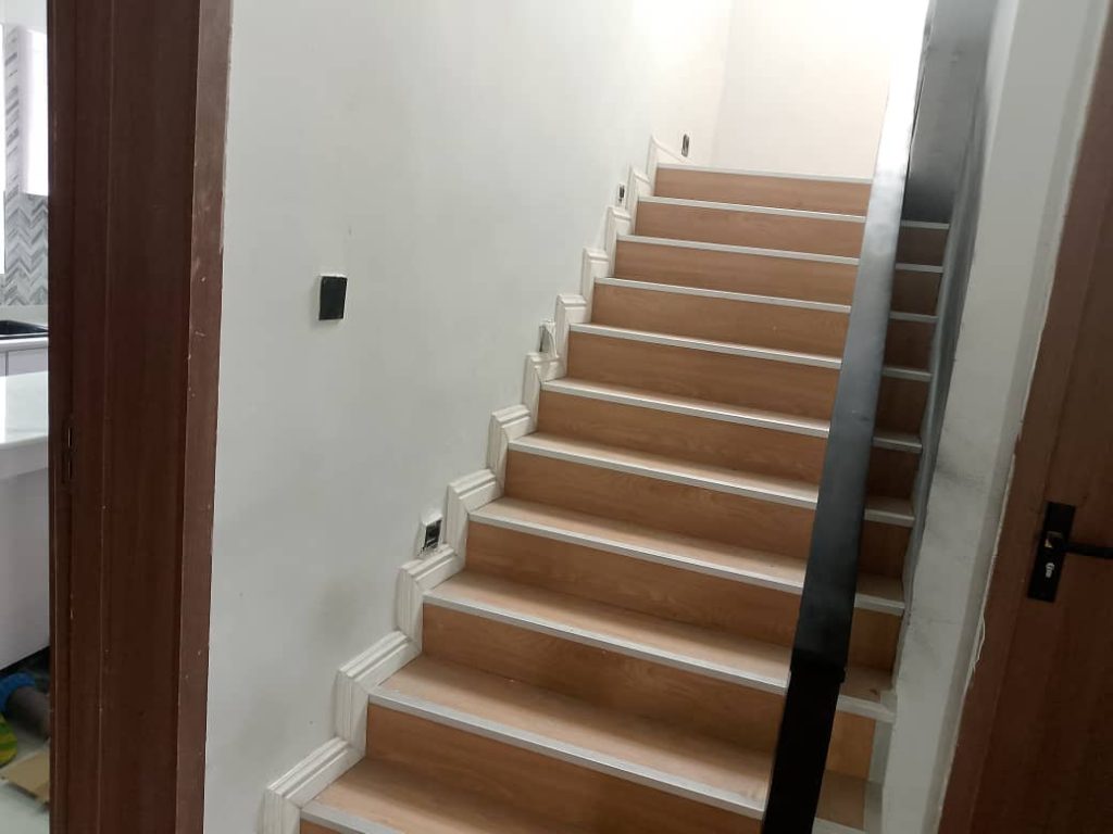 Wooden flooring and rails