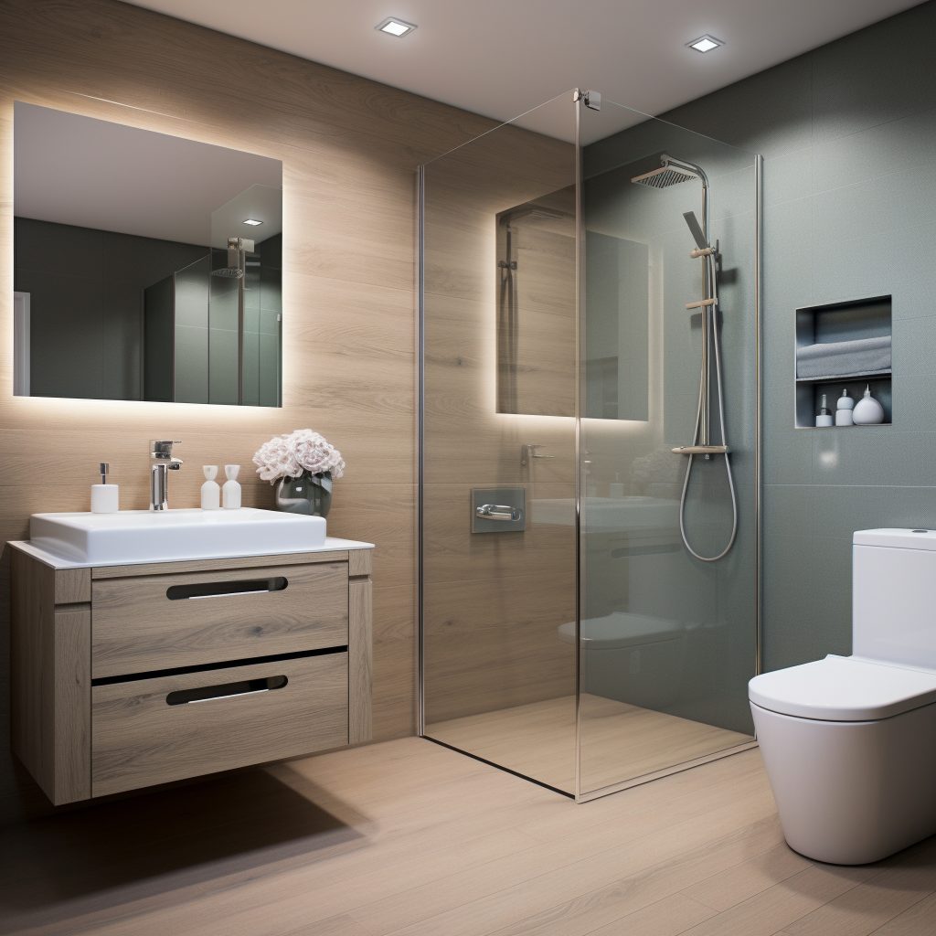 small bathroom with modern style decor